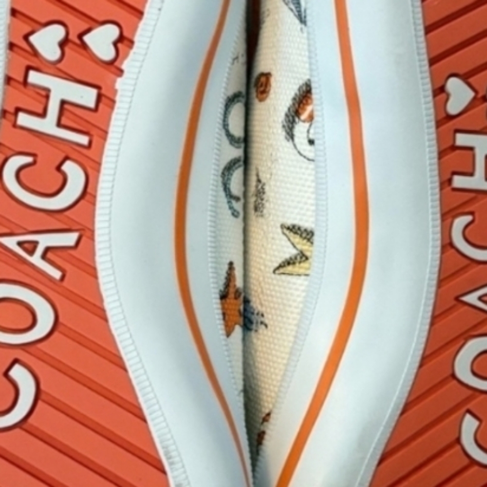 Coach Rare Vintage Size 9 White Beach Vacation Sneakers Slip On Tennis Shoes HTF - Picture 13 of 16